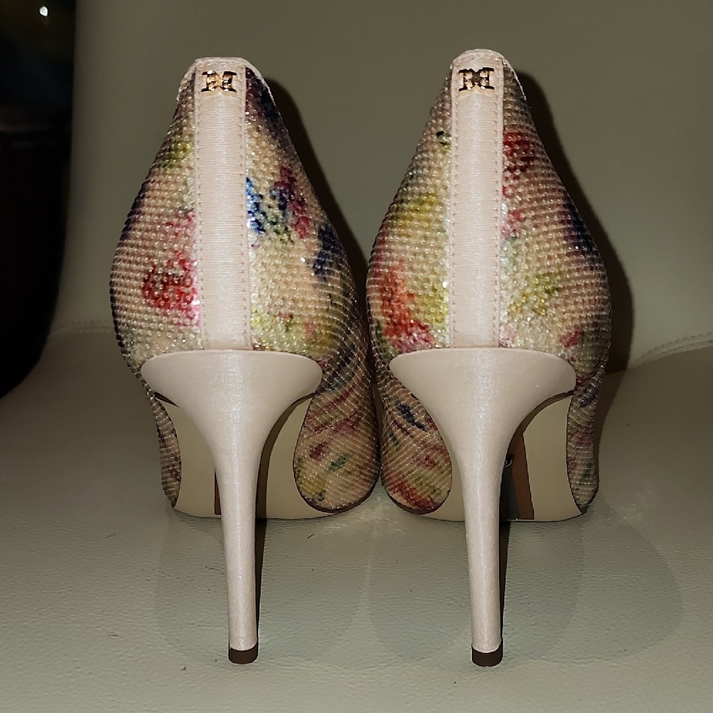 New - Sam Edelman "Hazel" Floral Sequin Heels - Picture 4 of 13